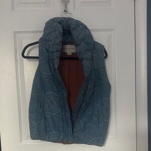 Pilcro and the Letterpress Blue Floral Vest